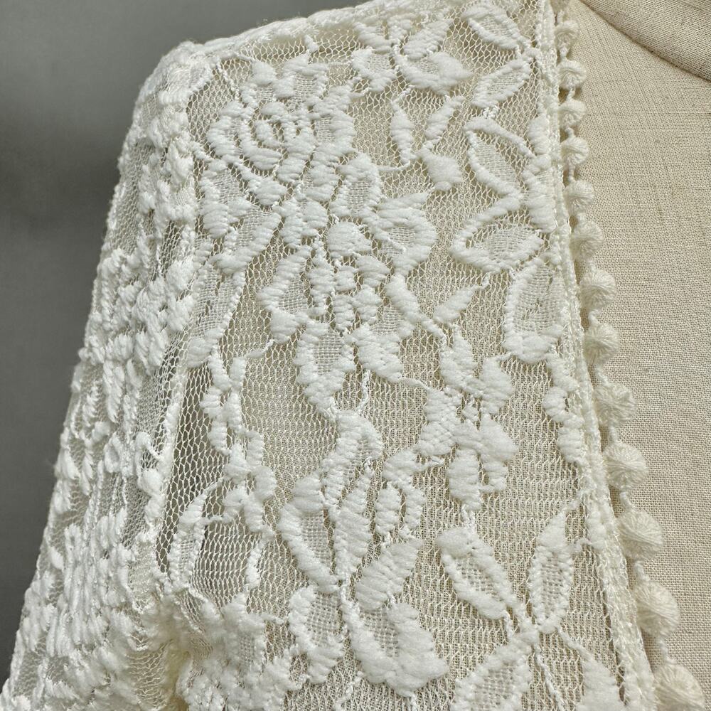 Moto Boho ivory lace midi open front kimono cardigan bell sleeves size‎ Medium - Picture 7 of 13